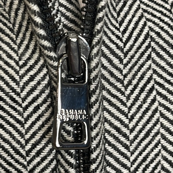 BANANA REPUBLIC  Women's The Neck Jacket Herringbone Pattern With Tie Blazer Sz4 - Picture 6 of 10